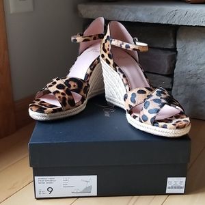 J.Crew Wedge Sandals in Leopard Calf Hair